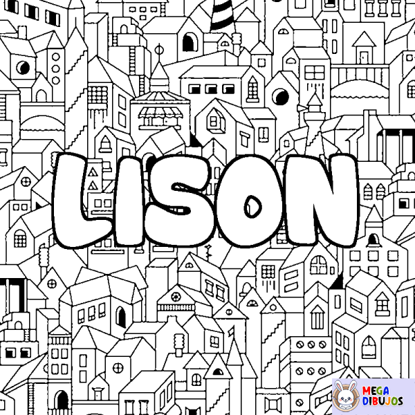 Coloración del nombre LISON - decorado ciudad