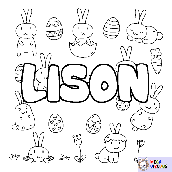 Coloración del nombre LISON - decorado Pascua