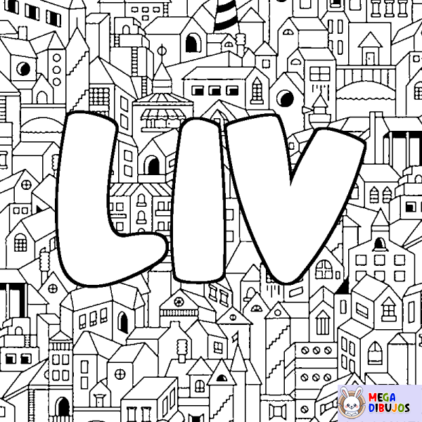 Coloración del nombre LIV - decorado ciudad