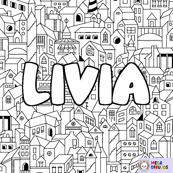 Coloración del nombre LIVIA - decorado ciudad