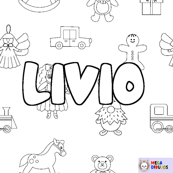 Coloración del nombre LIVIO - decorado juguetes