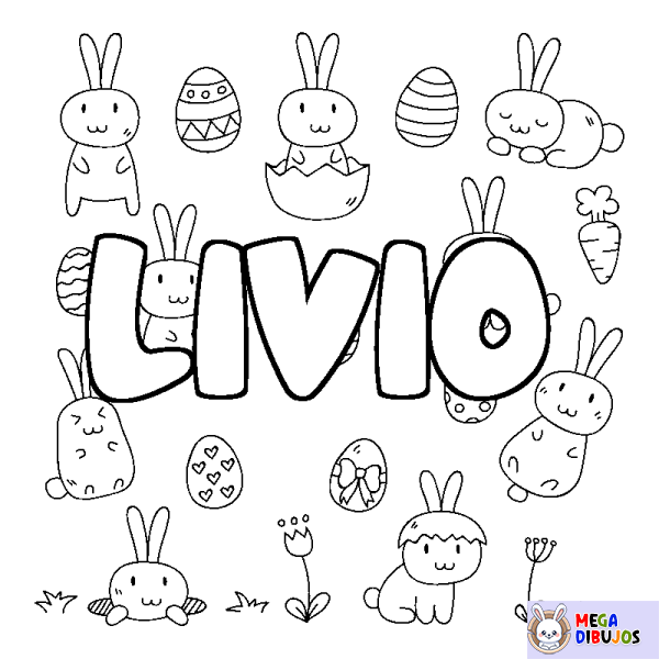 Coloración del nombre LIVIO - decorado Pascua