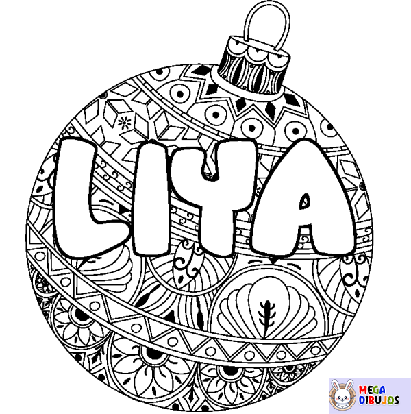 Coloración del nombre LIYA - decorado bola de Navidad