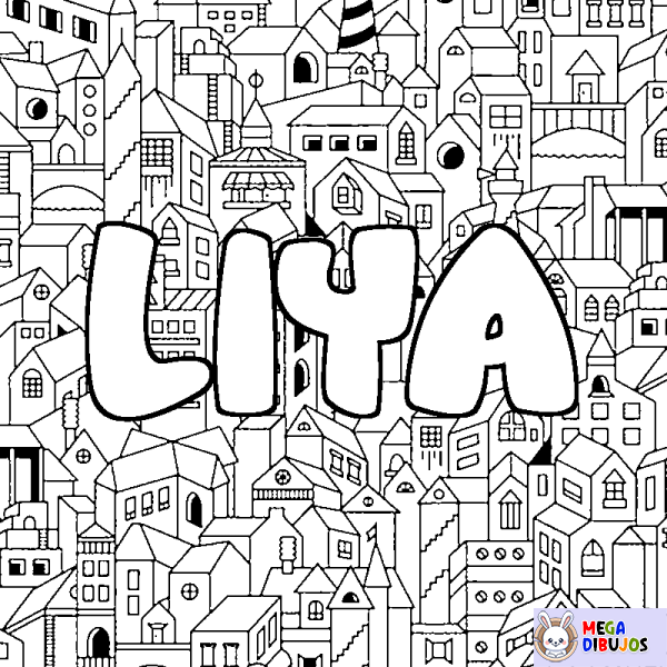 Coloración del nombre LIYA - decorado ciudad