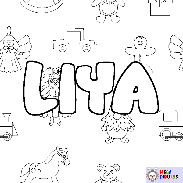 Coloración del nombre LIYA - decorado juguetes