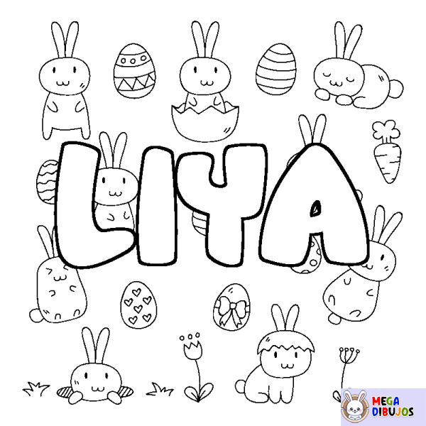 Coloración del nombre LIYA - decorado Pascua