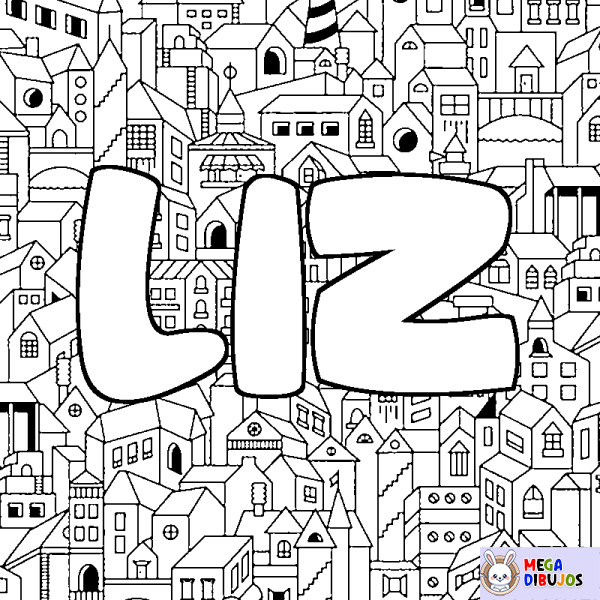 Coloración del nombre LIZ - decorado ciudad