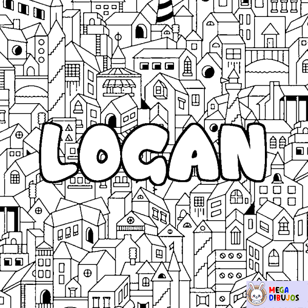 Coloración del nombre LOGAN - decorado ciudad