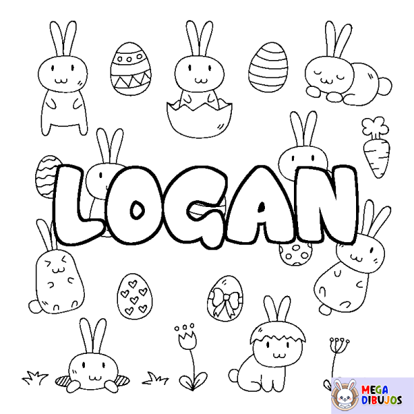 Coloración del nombre LOGAN - decorado Pascua