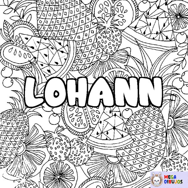 Coloración del nombre LOHANN - decorado mandala de frutas