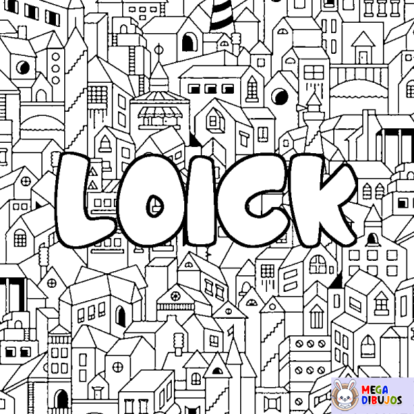 Coloración del nombre LOICK - decorado ciudad