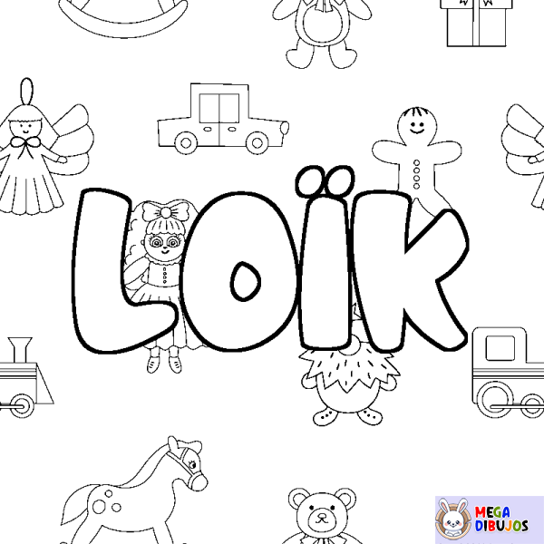 Coloración del nombre LO&Iuml;K - decorado juguetes