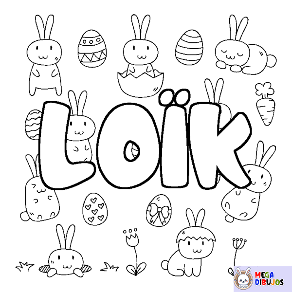 Coloración del nombre LO&Iuml;K - decorado Pascua