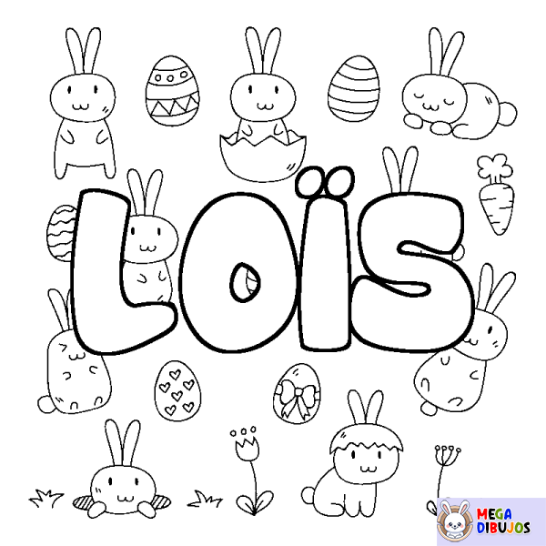 Coloración del nombre LO&Iuml;S - decorado Pascua