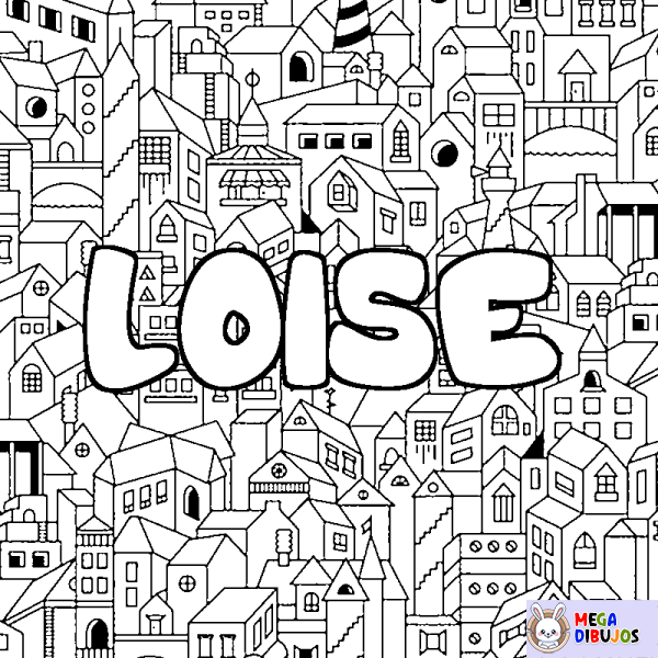 Coloración del nombre LOISE - decorado ciudad