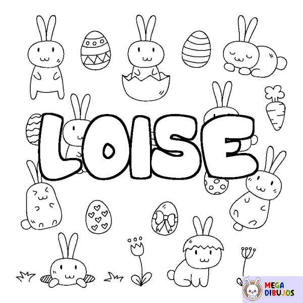 Coloración del nombre LOISE - decorado Pascua