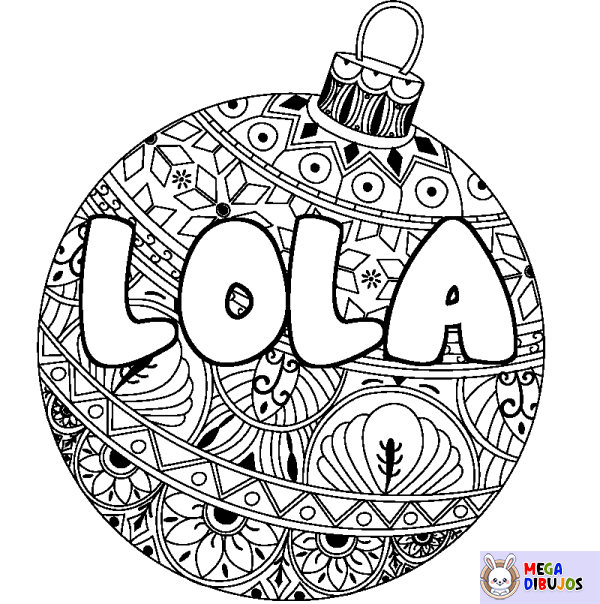 Coloración del nombre LOLA - decorado bola de Navidad