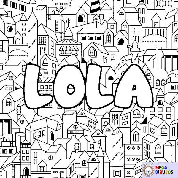 Coloración del nombre LOLA - decorado ciudad