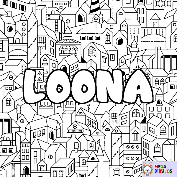 Coloración del nombre LOONA - decorado ciudad