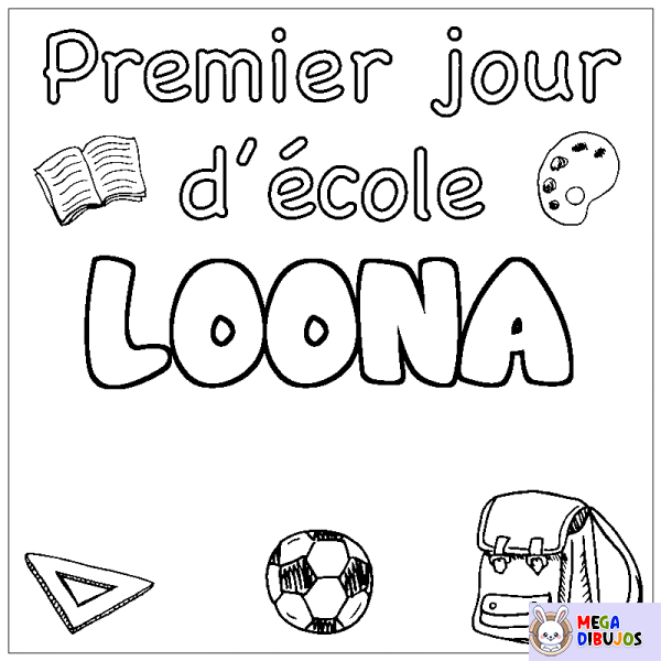 Coloración del nombre LOONA - decorado primer d&iacute;a de escuela