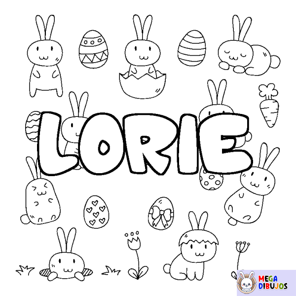 Coloración del nombre LORIE - decorado Pascua