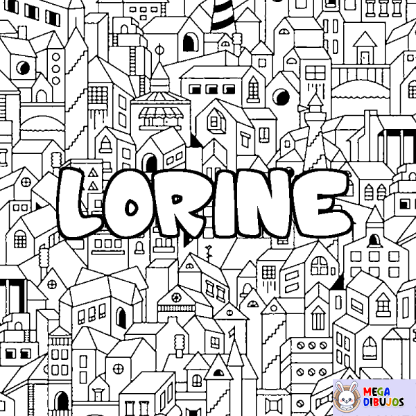 Coloración del nombre LORINE - decorado ciudad