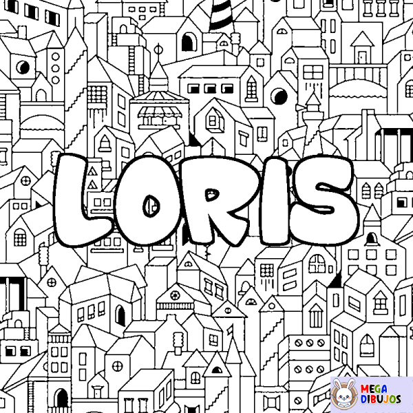 Coloración del nombre LORIS - decorado ciudad