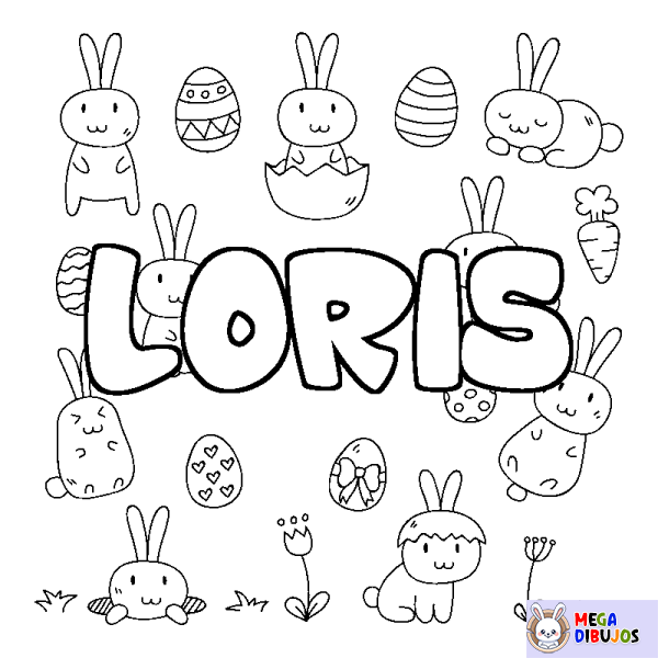 Coloración del nombre LORIS - decorado Pascua