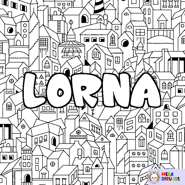 Coloración del nombre LORNA - decorado ciudad