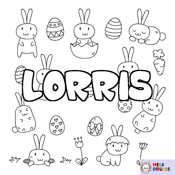 Coloración del nombre LORRIS - decorado Pascua