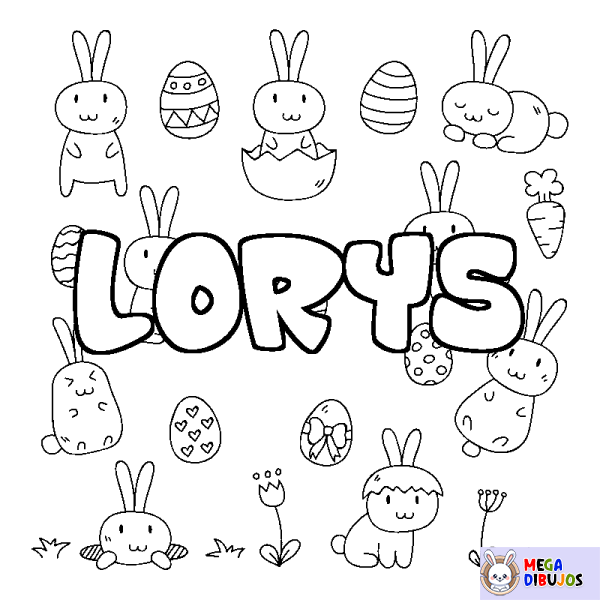 Coloración del nombre LORYS - decorado Pascua