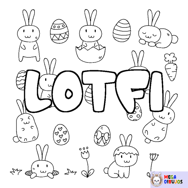 Coloración del nombre LOTFI - decorado Pascua