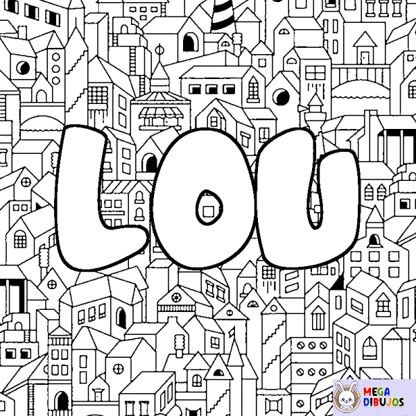 Coloración del nombre LOU - decorado ciudad