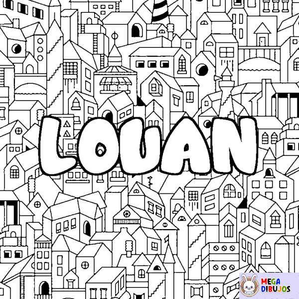 Coloración del nombre LOUAN - decorado ciudad