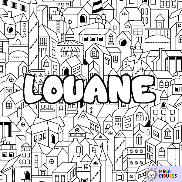 Coloración del nombre LOUANE - decorado ciudad