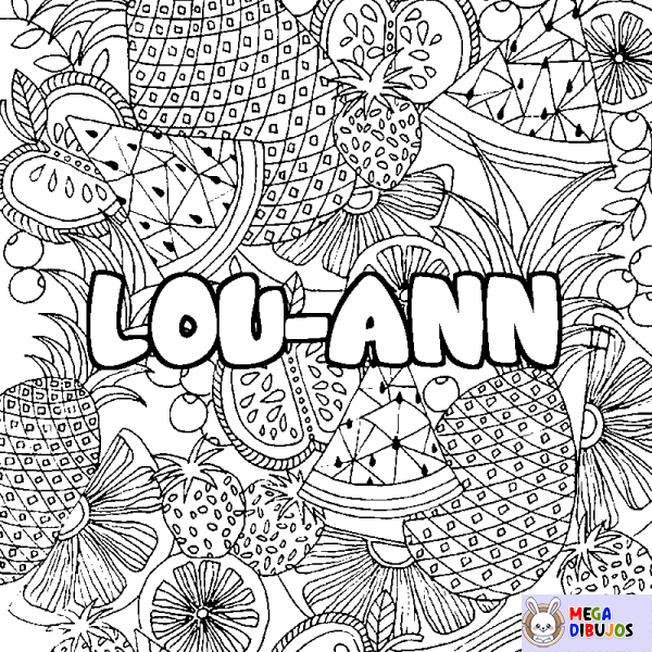 Coloración del nombre LOU-ANN - decorado mandala de frutas