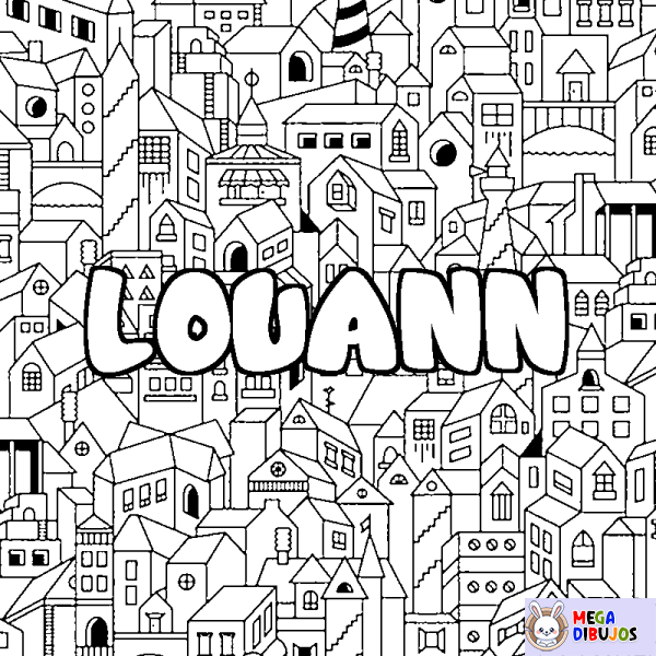 Coloración del nombre LOUANN - decorado ciudad