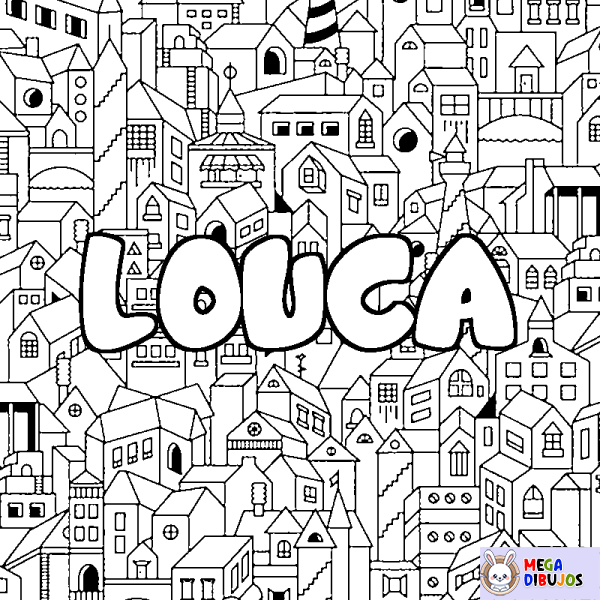 Coloración del nombre LOUCA - decorado ciudad