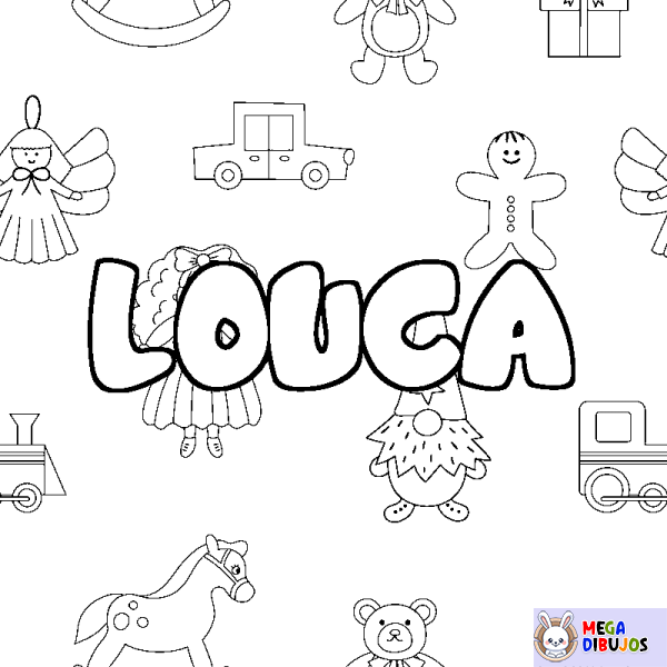 Coloración del nombre LOUCA - decorado juguetes