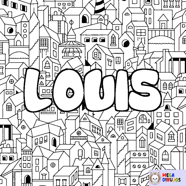 Coloración del nombre LOUIS - decorado ciudad