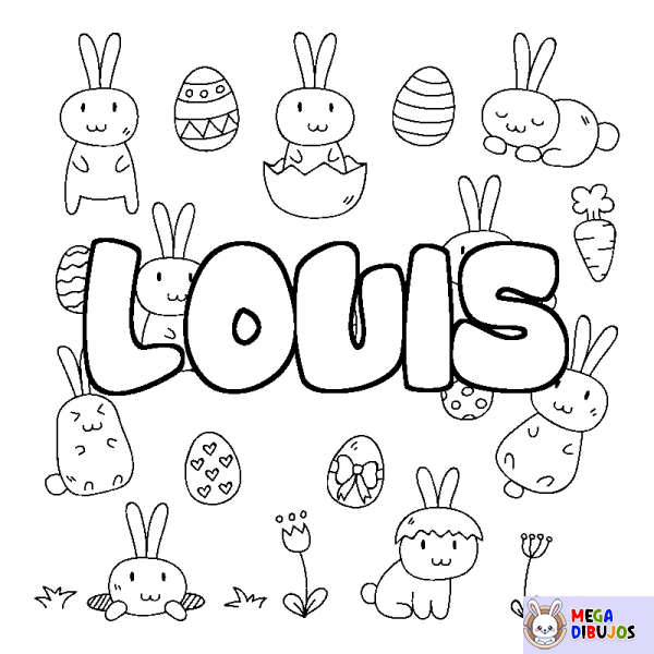 Coloración del nombre LOUIS - decorado Pascua