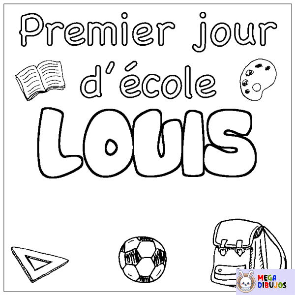 Coloración del nombre LOUIS - decorado primer d&iacute;a de escuela