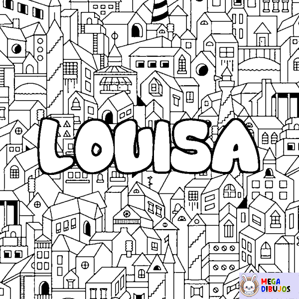 Coloración del nombre LOUISA - decorado ciudad