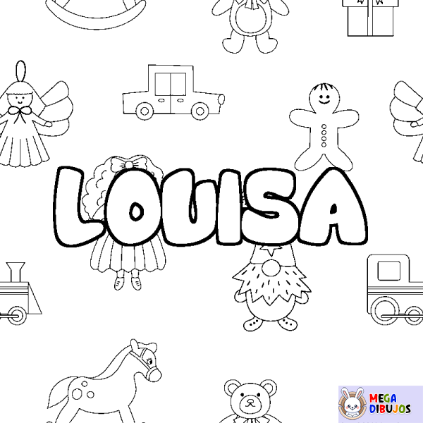 Coloración del nombre LOUISA - decorado juguetes