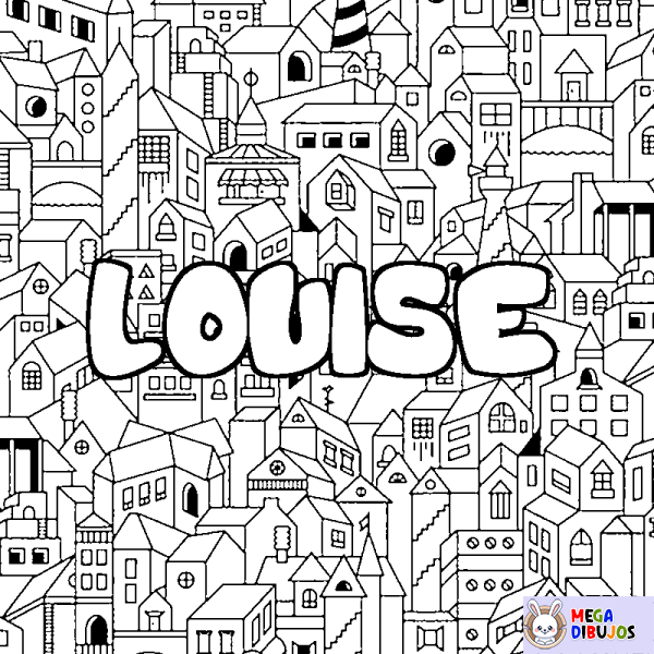 Coloración del nombre LOUISE - decorado ciudad