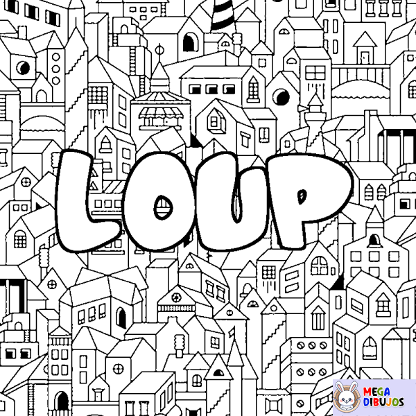 Coloración del nombre LOUP - decorado ciudad