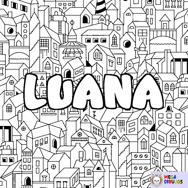 Coloración del nombre LUANA - decorado ciudad