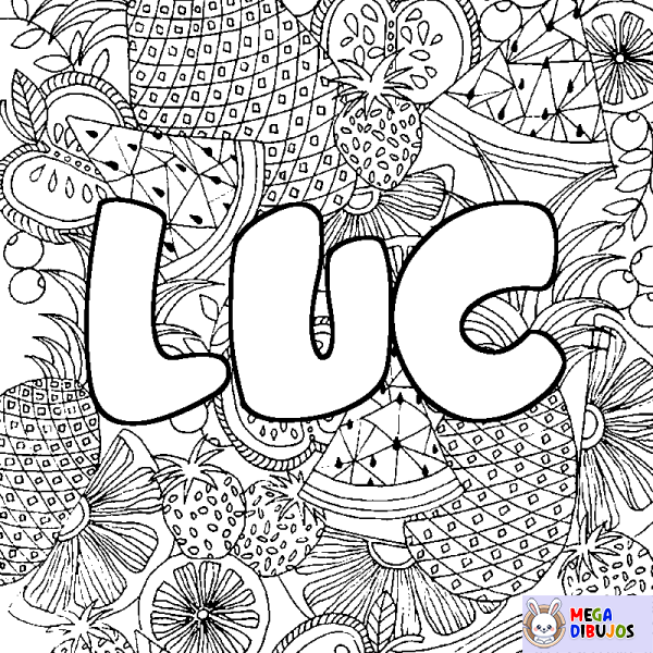 Coloración del nombre LUC - decorado mandala de frutas