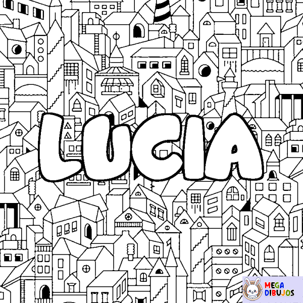 Coloración del nombre LUCIA - decorado ciudad