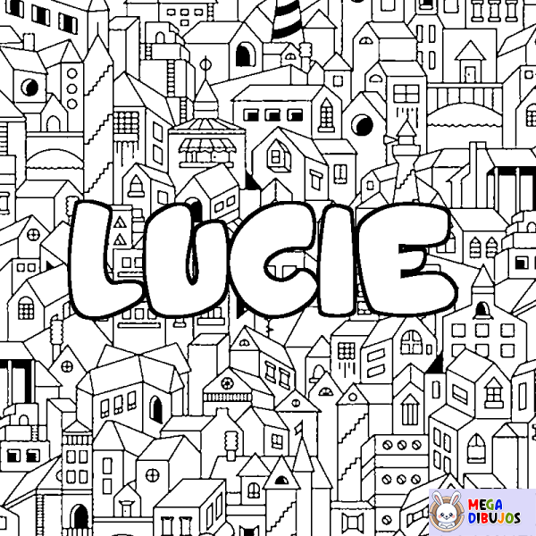 Coloración del nombre LUCIE - decorado ciudad